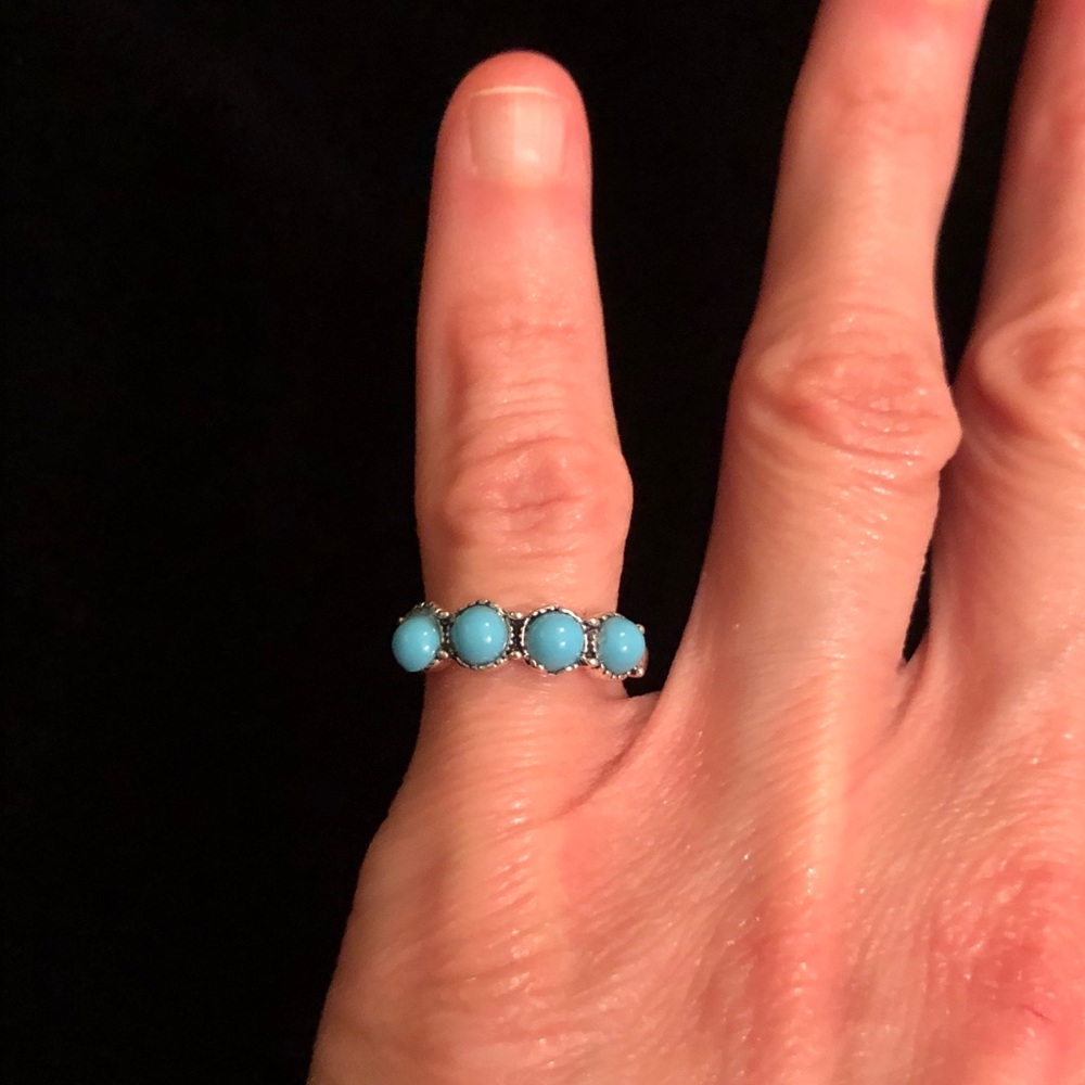 Elegant Blue Faux Stone Fashion Jewelry Ring